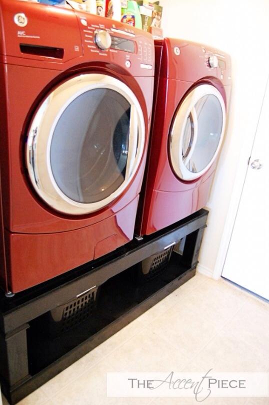 Add Storage For Your Laundry By Adding Shelves Under The Washer And