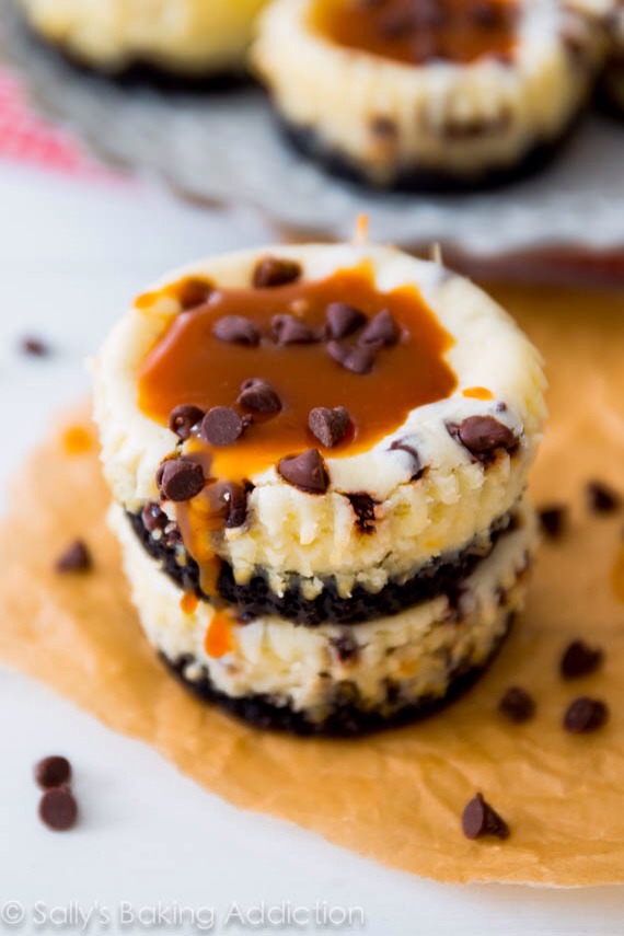 Salted Caramel Chocolate Chip Cheesecakes Simply Divine! Trusper