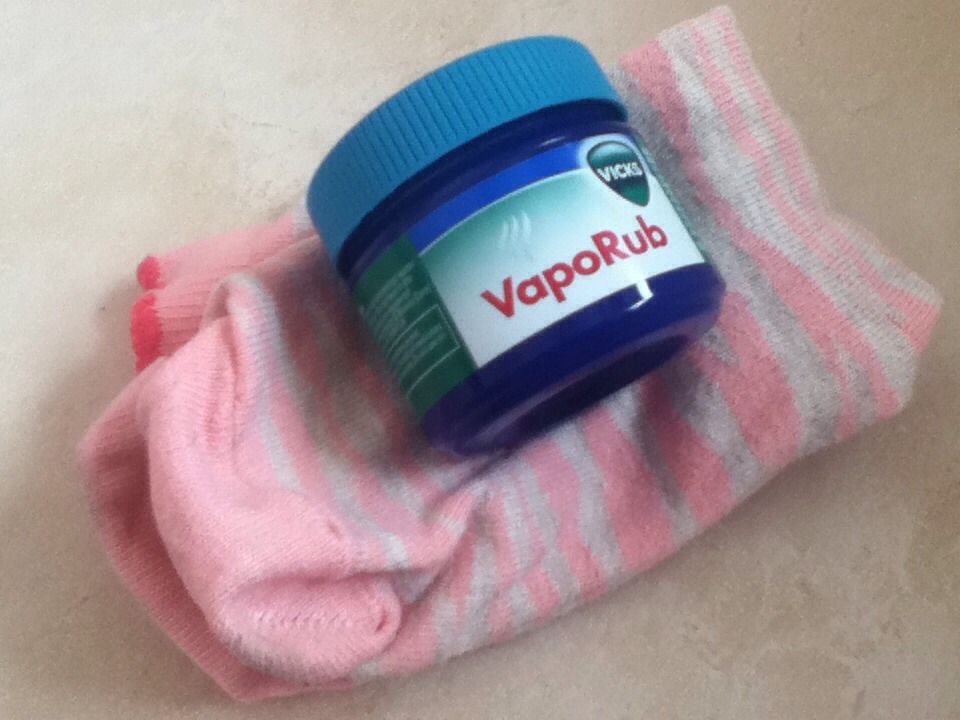 Got A Cold? Rub some Vicks Vapor Rub on your feet and then put socks on