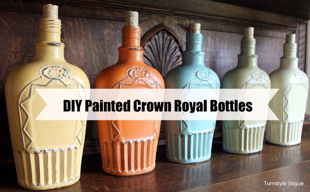 Paint Your Old Crown Royal Bottles To Make An Inexpensive Decorative