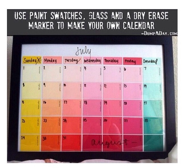 Diy Calendar With Paint Samples : Diy calendar from paint swatches trusper Diy Calendar With Paint Samples : Diy calendar from paint swatches trusper