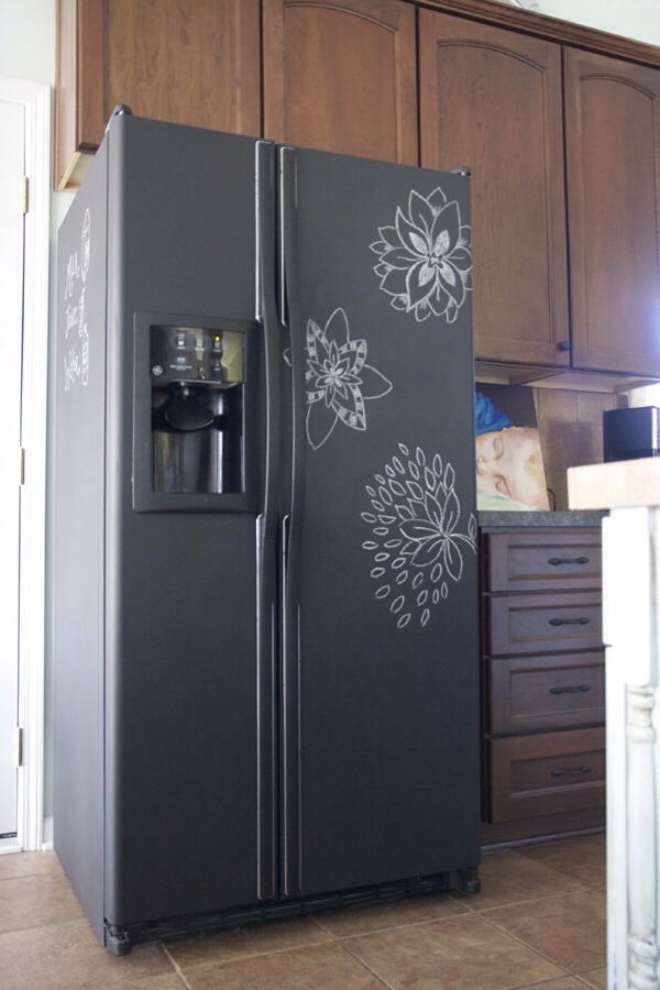 How to transform a refrigerator into a chalkboard step by step DIY