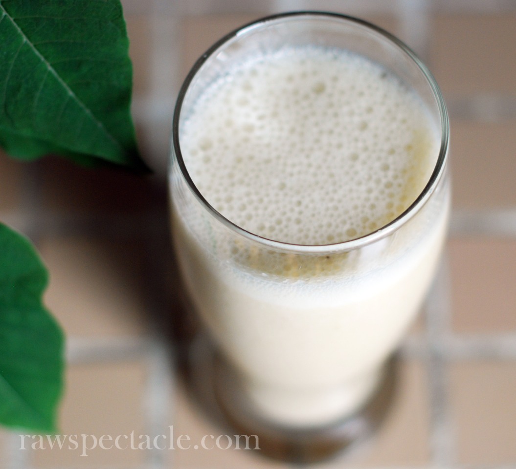 Healthy BreakfastHalf Apple,Half Banana,7 Almonds Mix W 1/2 Cup Milk