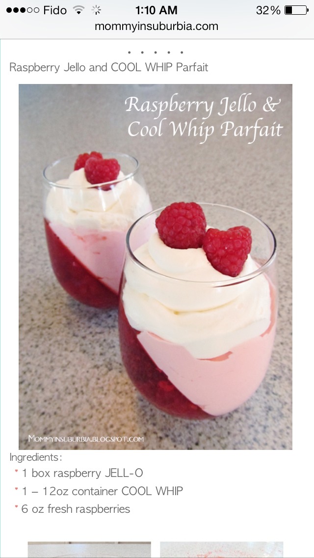 Raspberry Jello And Cool Whip Parfait Trusper