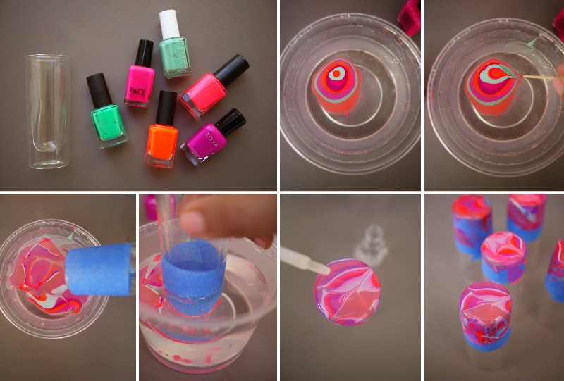 DIY Nail Polish Marbled Shot Glasses🍹🍹🍹 Trusper