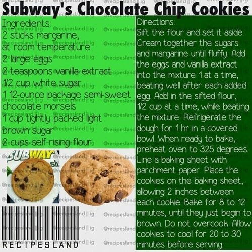Subway's Chocolate Chip Cookies Trusper