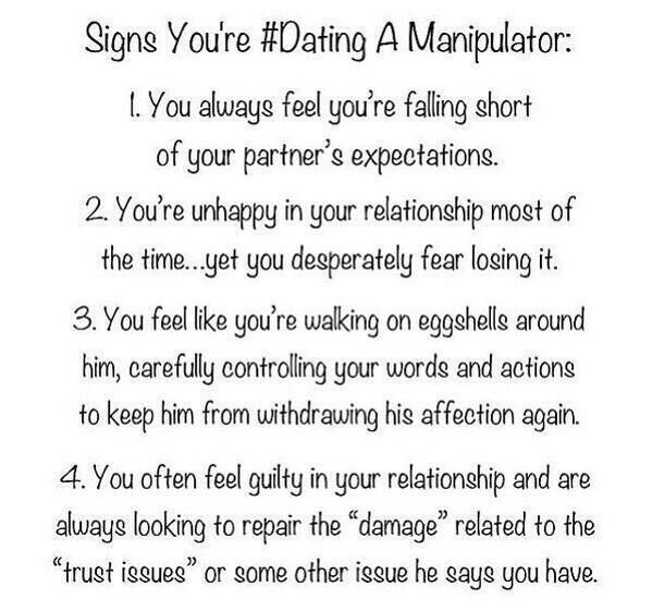 how to know your dating a manipulator The person you are dating may simply 'tease' you in a way that makes for example, an emotional manipulator may know that you are feeling. how to know your dating a manipulator The person you are dating may simply 'tease' you in a way that makes for example, an emotional manipulator may know that you are feeling.