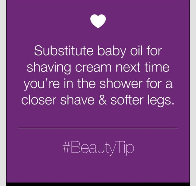 Substitute Baby Oil For Shaving Cream, Softer Legs And Closer Shave
