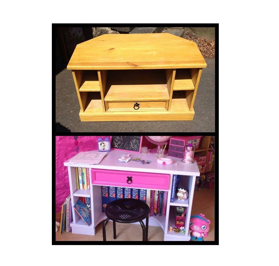 Convert An Old TV Unit Into A Desk/Vanity For A Child Trusper