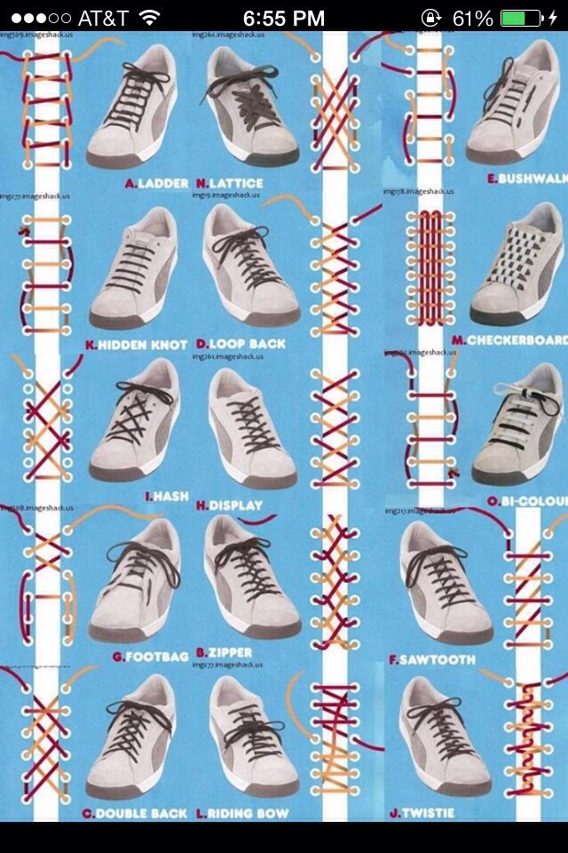 Awesome Ways To Tie Your Shoes 15 ways to tie your shoe laces