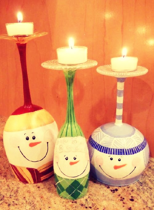 You Can Make Cute Candle Holders From Wine Glasses Trusper