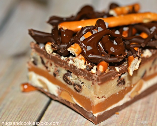 COOKIE DOUGH SNICKERS BAR WITH A SALTED PRETZEL TOPPING Trusper